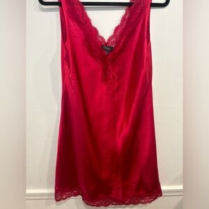 Vintage THALIA SODI Slip Lingerie Neglige  Intimates Red Satin-feel Size Large
